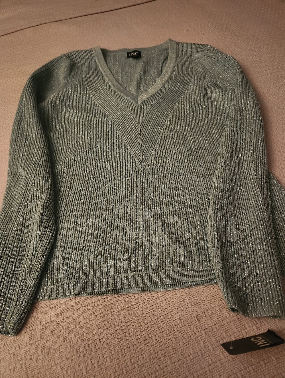 Light Willow Lurex Knit Sweater - Large